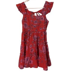 B.O.G. Collective dress Red and pink floral print, Size small